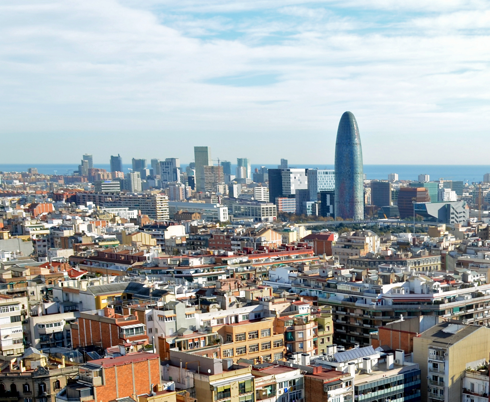 Barcelona skyline viewed from Sagrada Familia
