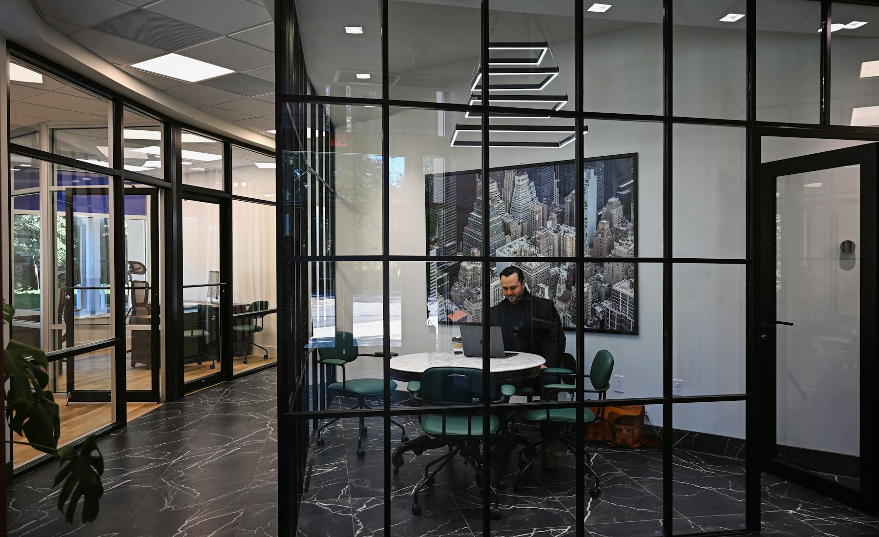 A team working together in a professional office